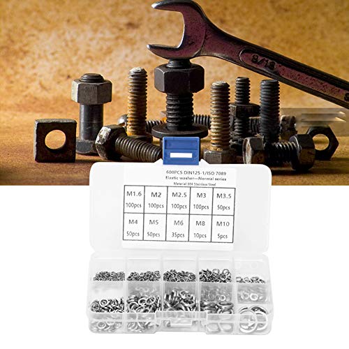 600-teiliges Edelstahl-Dichtungs-Federpolster-Sortiment-Set – Langlebige Hardware für Bessere Befestigung – Perfekt für Elektrische Verbindungen – Langlebige Nutzung – Mehrere