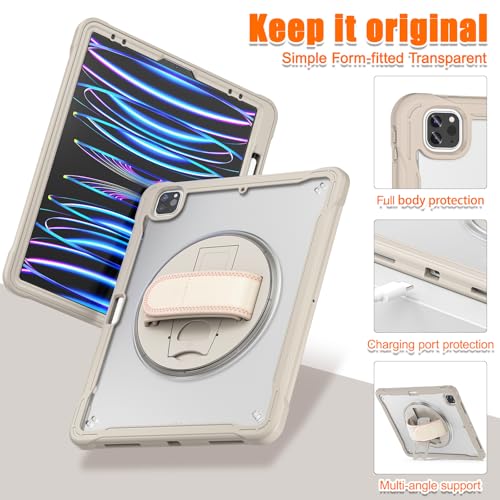 Funda para iPad Pro 12.9 transparente con protector HD y correas 7