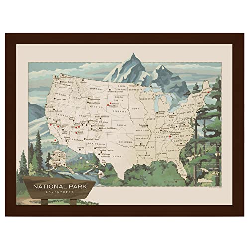 National Parks Push Pin Travel Map | USA National Parks Map