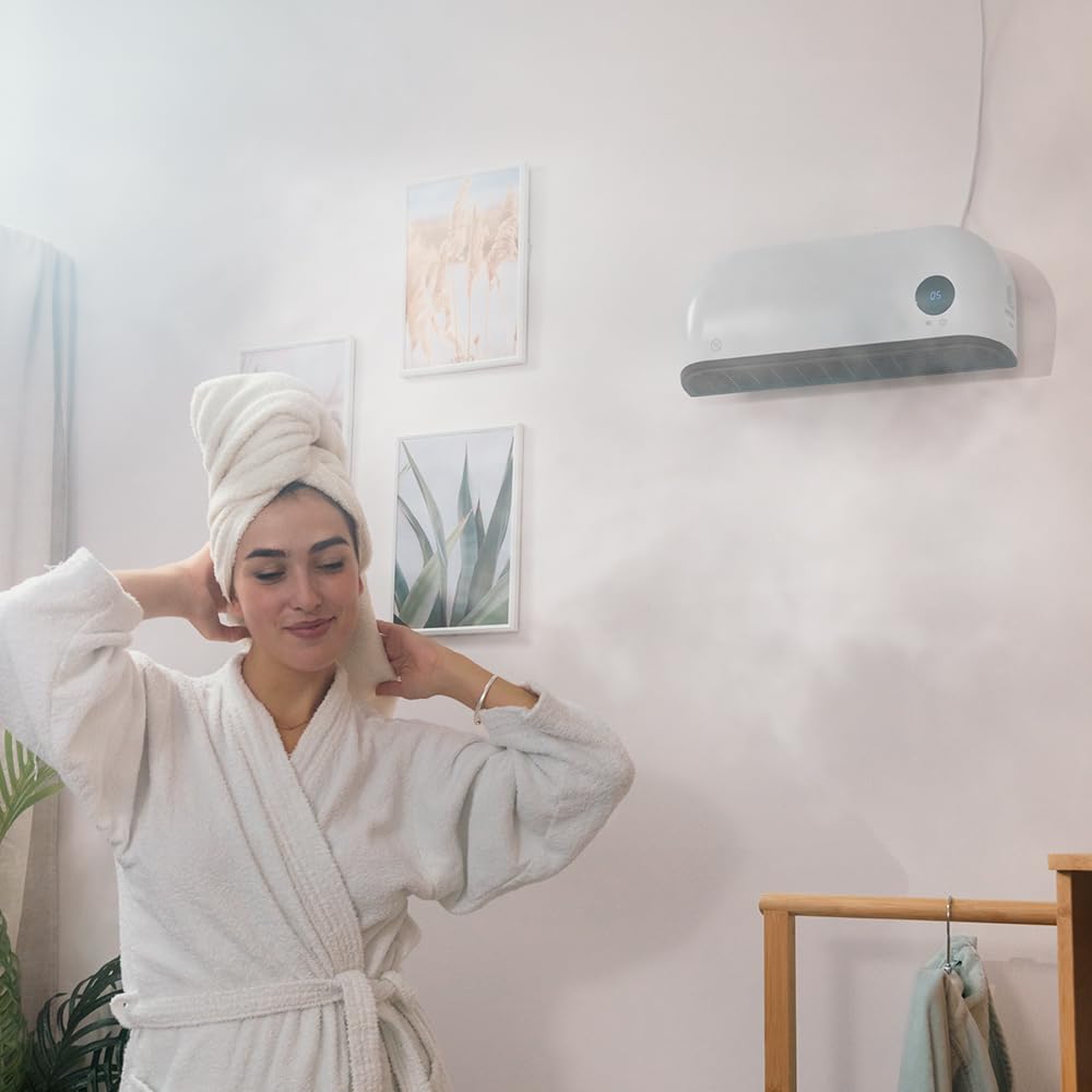 Cecotec Chauffage en Céramique de Salle de Bain ReadyWarm 2000 Max Box Ceramic. 2000 W, Écran LCD, Thermostat Réglable, Télécommande, Protection IPX2, Minuterie, Sécurité contre la Surchauffe