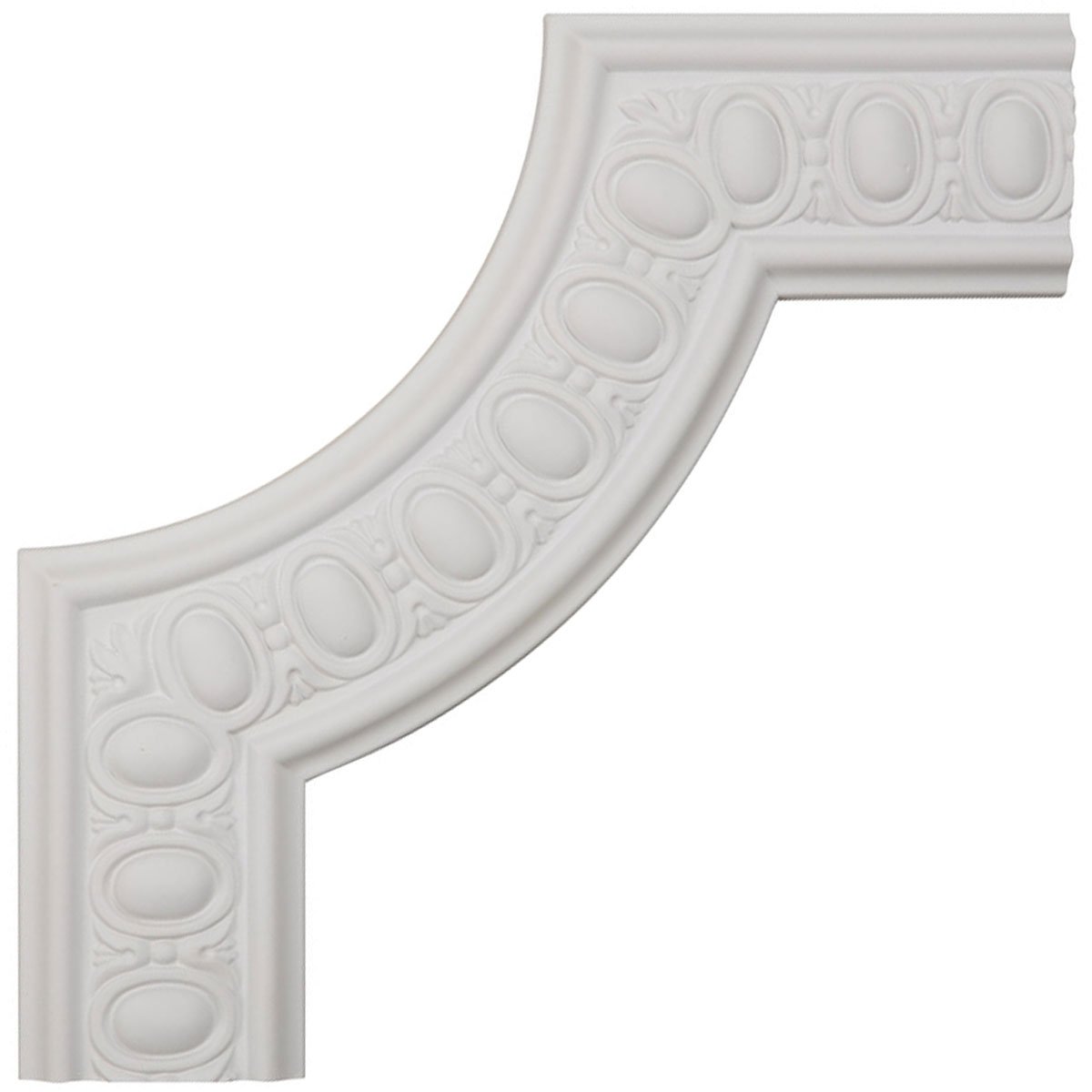 Ekena MillworkPML12X12CA Caputo Egg & Dart Corner (Matches Moulding PML03X00CA) Panel Moulding, 12"W x 12"H x 3/4"P, Primed