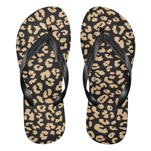 Leopard Back Brown Flip Flop Beach Summer Casual Sandal for Women & Men Shower Shoes 20861856
