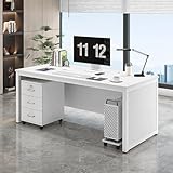 Grand espace de rangement : doté de tiroirs, ce bureau équipé de rangement est un choix idéal pour ranger des documents importants, des appareils électroniques ou des objets personnels. Les étagères de rangement ouvertes peuvent contenir des documents, des livres ou des articles de présentation fréquemment utilisés.