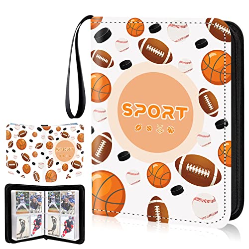 Sports Card Binder, ,4-Pocket Trading Card Binder,400 Pockets Double Sided Pockets Baseball Card Binder, Football Baseball Basketball Hockey Card Collection Storage Album
