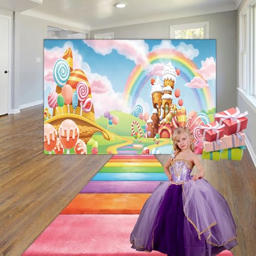 Set 2 Pzs Fondos y Alfombra Candyland 59x35.4 in miniatura 4
