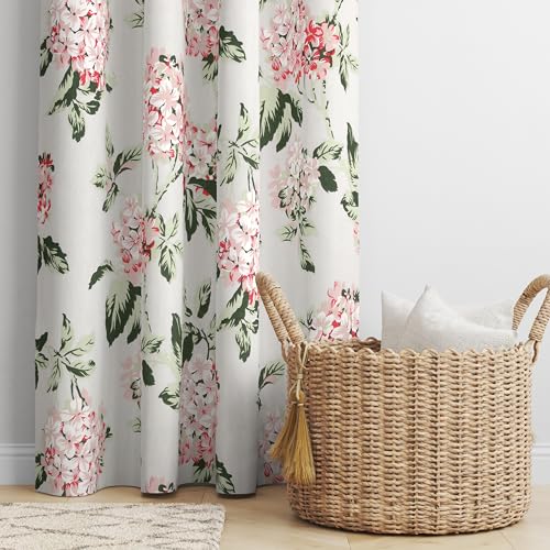Image of THE LINEN COMPANY Printed Curtains 6.5 Feet Long, Floral Design Window Curtains for Home, 6.5ft Set of 2, Flower Heaven Green