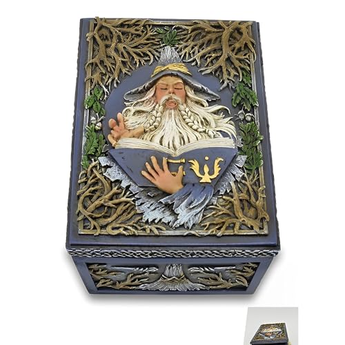 ICE ARMOR 5" W Purple Wizard Trinket Box Figurine Statue Sculpture Ornament Decoration Home/Room Decor Ideas for Housewarming, Holidays and Birthdays Great Collectible Addition