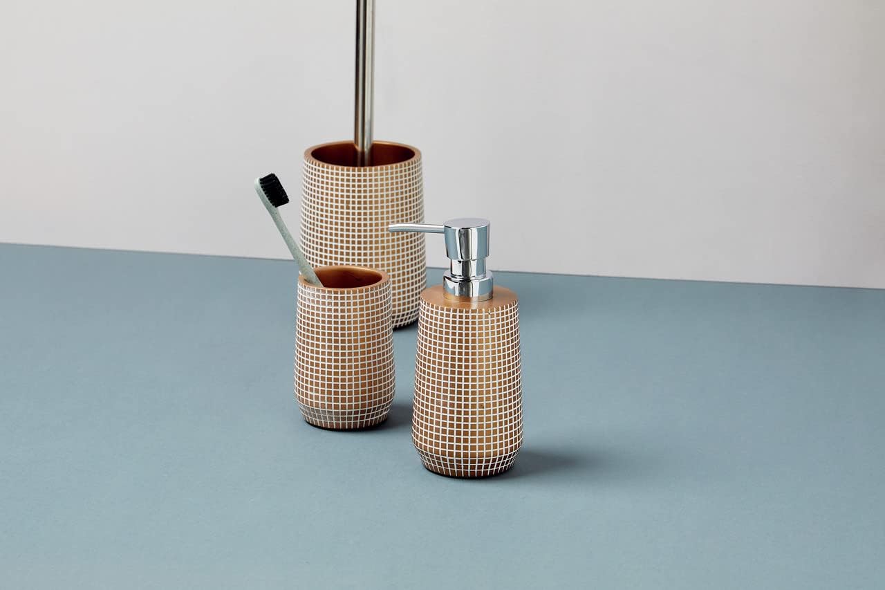 WENKO Brosse WC Ohrid doré - Porte-brosse WC, Polyrésine, 10 x 37 x 10 cm, Or