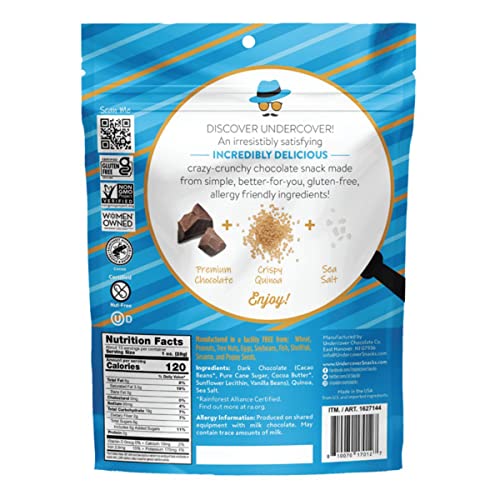 UNDERCOVER Chocolate Quinoa Crisps Dark Chocolate + Sea Salt 13 Ounce (Pack of 1)