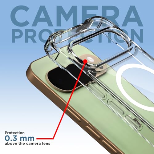Image of Amazon Basics Back Cover for Google Pixel 10 Pro XL 5G Mag-Safe Shockproof PC + TPU Protective Case Magnetic Support Bumper Case (Transparent Mag-Safe)