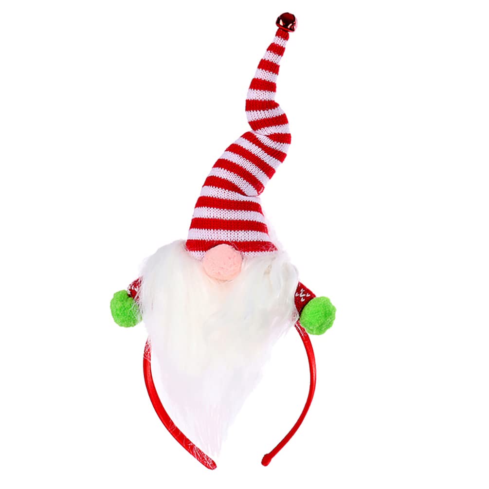 KESYOO Funny Christmas Headband with Santa Gnome Doll Cloth Plush Headwear for Christmas Holiday Party Deer Costume Accessories Party Supplies Favors Photo Props