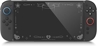 Geekshare Premium High-Aluminum Tempered Glass Screen Protector for Switch 2 - Secret Art Visible When Powered Off, Includes Positioning Frame, Ultra HD Clear1-Pack - Star Wings Series
