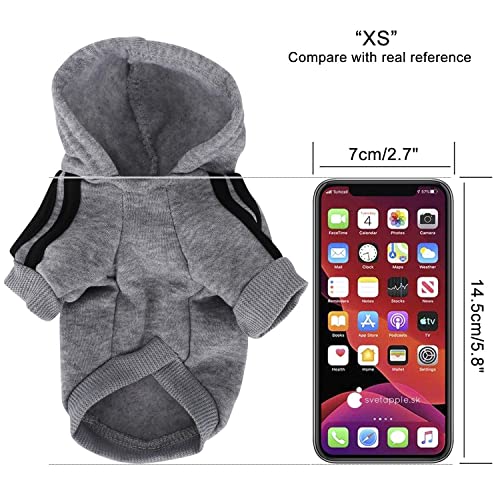 Hundemantel Hund Hoodies Kleidung, Pet Puppy Katze Niedlicher Baumwoll Warm Hoodies Coat Pullover(Grau, XS)