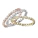Produktbild Goldmaid Damenringe Memoire 3 Ringe Tricolor 925 Sterlingsilber rot, weiß, gold 24 Zikonia weiß