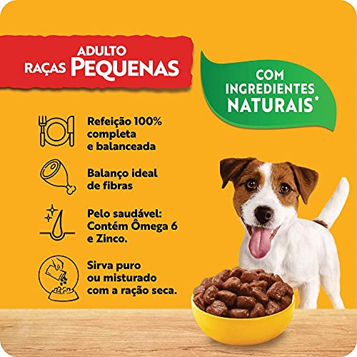 Kit Ração Úmida Pedigree Sachê Para Cães Adultos de Raças Pequenas Carne mais Cordeiro mais Frango 3