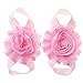 Miugle Baby Cute Pink Shabby Chic Flower Barefoot Sandals Baby Shoes Kids Anklets Foot Jewelry