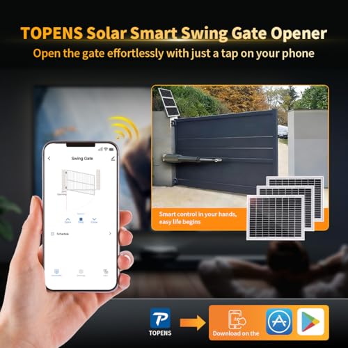 Image of TOPENS XD851S Smart Solar Single Swing Gate Opener Heavy Duty