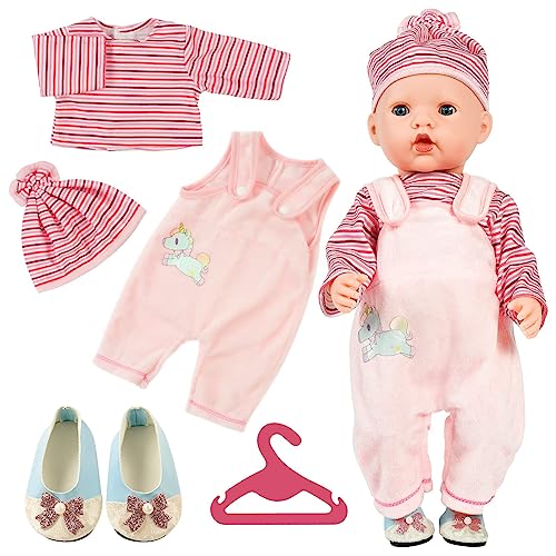 5-teiliges Puppenkleidung Set - Outfits Für 35-43cm Babypuppen Mit Schuhen