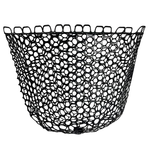 CWSDXM Fishing Landing Net Trout Net Replacement Netting with Rubber Mesh for Fish Fly and Fishing Landing (Black Rubber Fishing Net, Dia 45cm*Dep 25cm(Cir 140cm)) by CWSDXM - Used condition - US$15.91