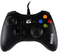 Controle Double shock Storm Xbox 360/PC Preto 624518 - Dazz