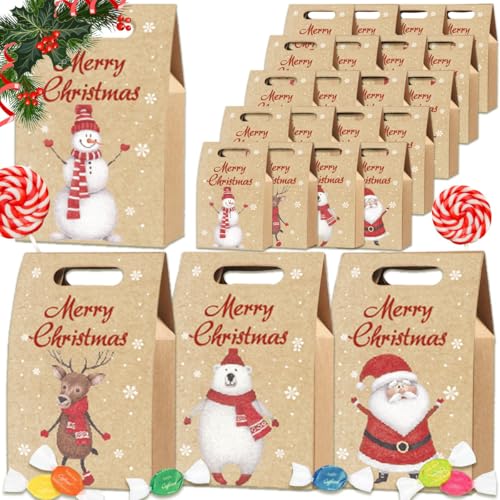 Geschenktüten Weihnachten, Weihnachtstüten Papiertüten mit Griff,...