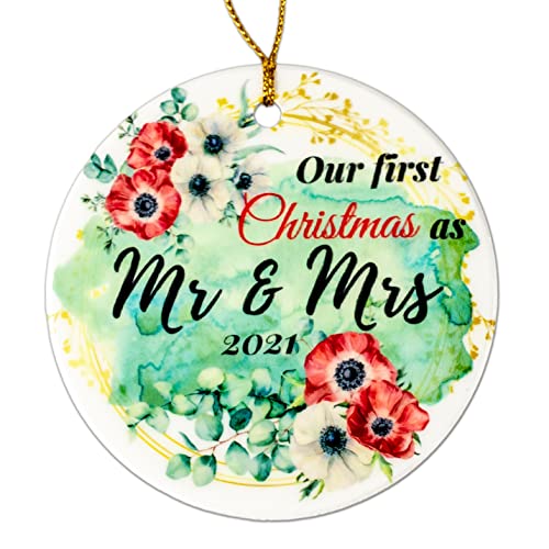 Uniqus First Christmas Married Ornament 2021 Our First Christmas Ornament 2021 As Mr & Mrs Bride & Groom Ornament 1St Christmas Together Wedding Gifts Bridal Shower Gifts Ideas With Gift Box #TOP18