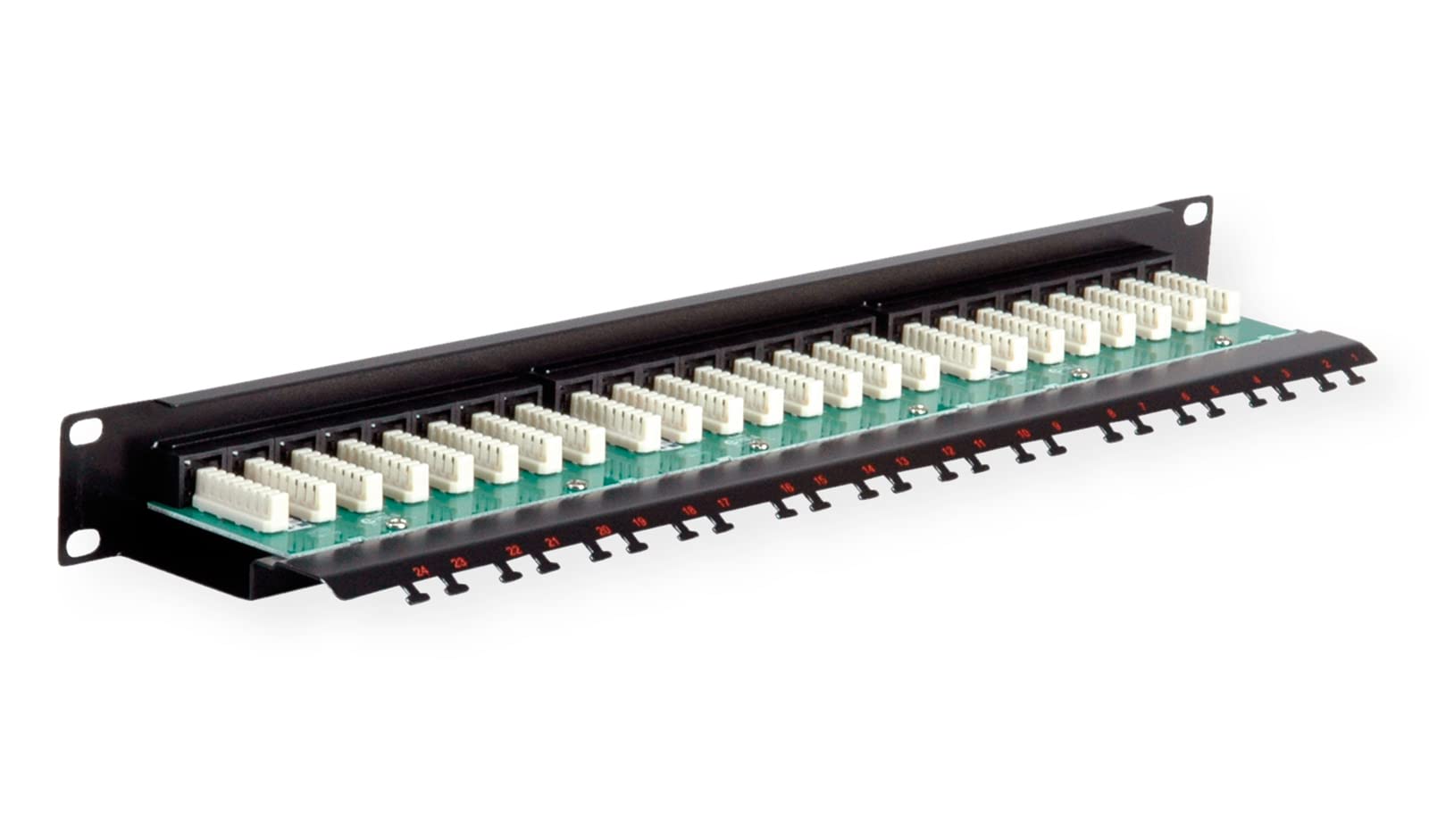 ROLINE Cat.6/Class E 19" Patch Panel, 24 Ports, UTP black pezzo di pannello