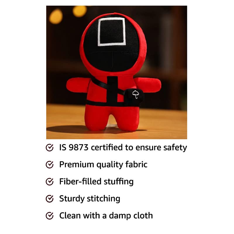 Image of HUG 'n' FEEL SOFT TOYS Man Squad Game Soft Teddy Bear Square Shape 40cm Multicolor Plush & Stuffed Toys