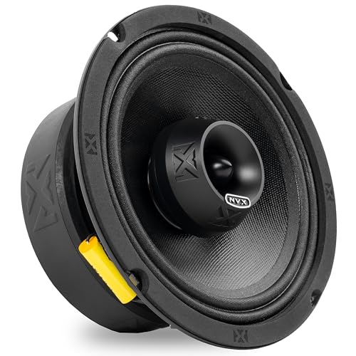 NVX® VPRO65 6.5' Premium Loudspeaker, 450W Max, 225W RMS, 4-Ohm, 1.5' Voice Coil, Pro Audio Coaxial with Bullet Tweeter, Water Resistant, Easy to Install in Cars/Trucks/Motorcycles (1-Speaker)