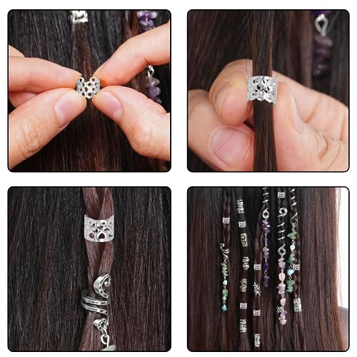 40 piezas accesorios para cabello de cristales naturales miniatura 6