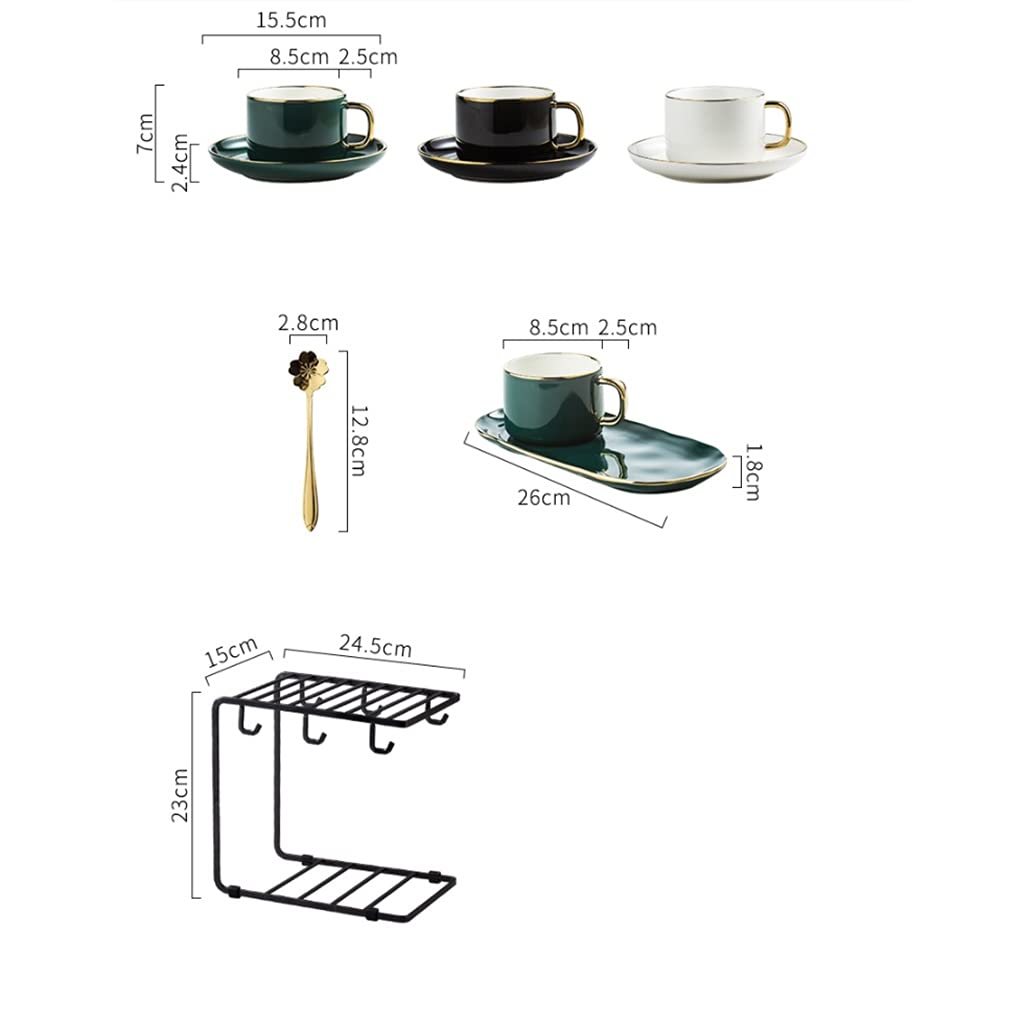 Juego de Tazas de té Juego de Tazas de té con platillos Juego de Tazas con portavasos y cucharilla Juego de Tazas de té de la Tarde de cerámica británica