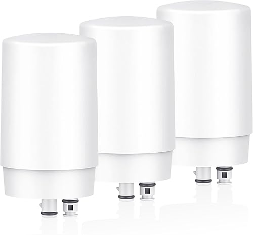 Miniatura 1 de Filtro de agua de repuesto para filtro de grifo Brita, Brita FR-200, FF-100 Filtro de repuesto de 3 piezas, blanco (FL-7027)