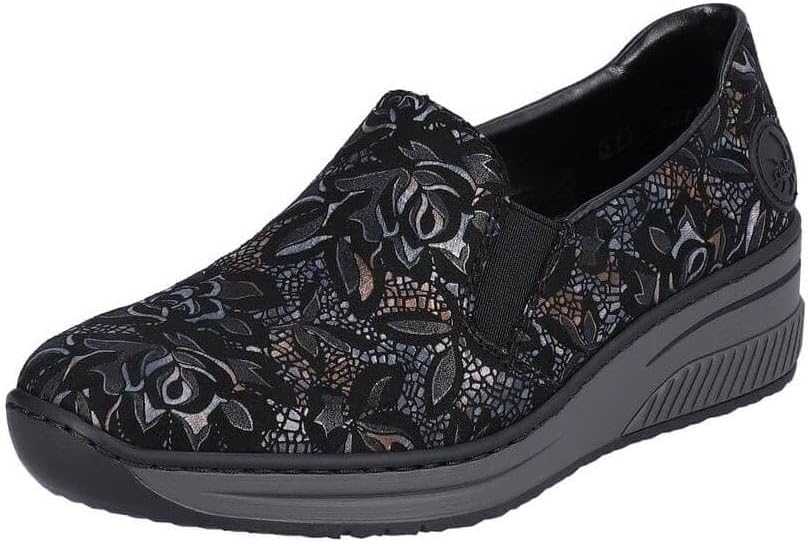 Rieker Women's Winter Shoes Black Metallic Print 6