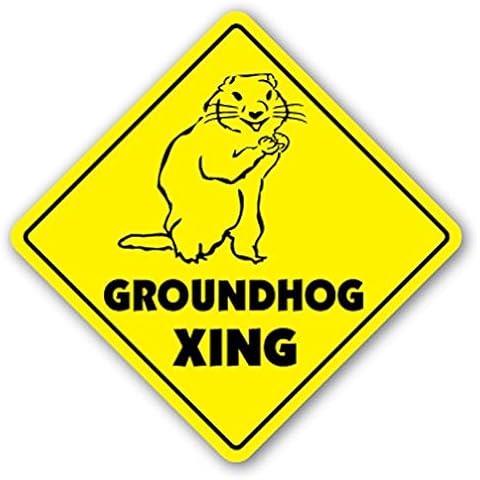 1080 Graphics Groundhog Crossing Sign Xing Gift Novelty Ground Hog Day Puxatawny Phil Sticker 8"x8" Cover
