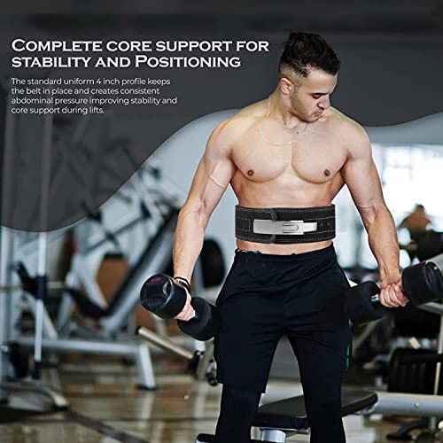 Image of FirstFit Heavy Duty Leather Weightlifting Belt, 6mm Powerlifting Belt for Back Support, Gym & Fitness Training