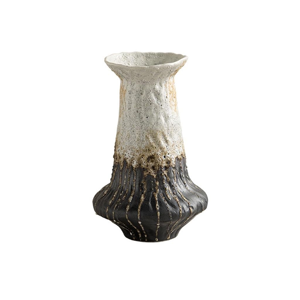 EINES Creative Ceramic Vase Retro Hotel Living Room Homestay Flower Arrangement Ornaments(B)