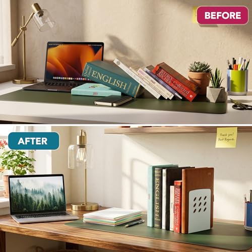 Image of LIBFRIEND Metal Non-Slip Bookends | Powder-Coated L-Shaped Book Holder for Desk, Office, Study Table and Library | Multicolour Options | Set of 2 (Ivory, S)