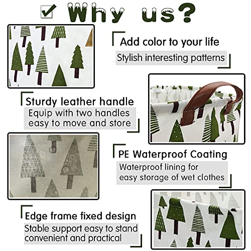 Fxocshe Laundry Basket Green Hamper Fabric Laundry Hamper,For Baby Hamper Nursery Toy Organizer Tree Room Decor,Gift Basket (Tree) #TOP5