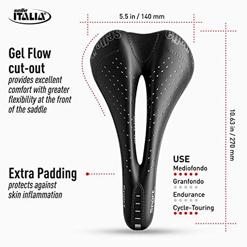 image for Selle Italia, Sport Gel Flow, S, MTB and Road Bike Saddle, 270 x 140mm