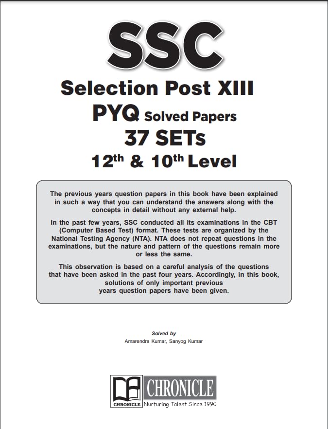 Image of SSC Selection Post XIII PYQ Solved Papers 2025 | 37 PYQ Sets For 10th & 12th Level Exams