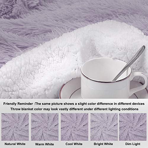 Piccocasa Faux Fur Blanket Queen Size Thistle Soft Warm Reversible Sherpa Blanket Luxury Shaggy Plush Fluffy Fleece Blankets For Sofa, Couch And Bed,90X90 Inch #TOP7