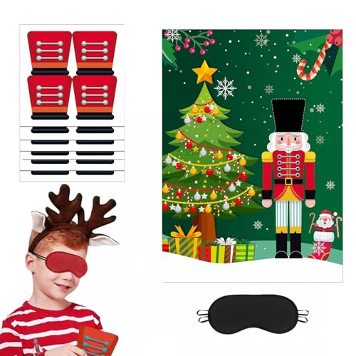 Christmas Party Games | Pin Hat Interactive Toy | Pin Hat On Nutcracker Game | for Family Home Festival Gathering Birthday Holid