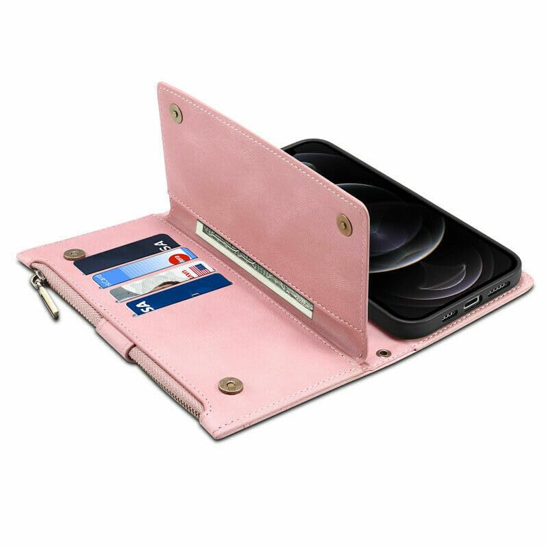 Coque en cuir iPhone 16 Pro rose gold premium durable