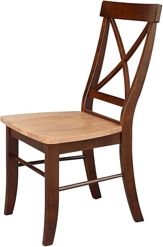 Miniatura 7 de International Concepts X- - Silla de respaldo con asiento de madera maciza, color canelaespresso