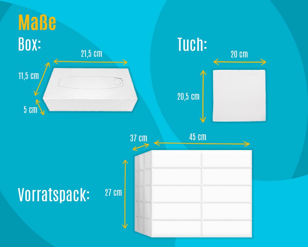 Kosmetiktücher (3.000 Stück), 2-lagige Taschentücher in weißer Box, weiche Papiertaschentücher, 30 Boxen x 100 Tücher