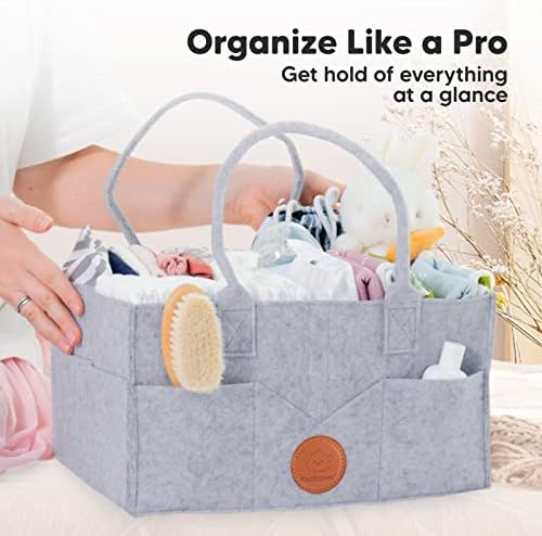 KeaBabies Baby Diaper Caddy Organizer - Large Baby Organizer - Diaper Organizer For Changing Table - Storage Caddy - Changing Table Organizer For Baby Boy, Girl - Nursery Organizer (Classic Gray)