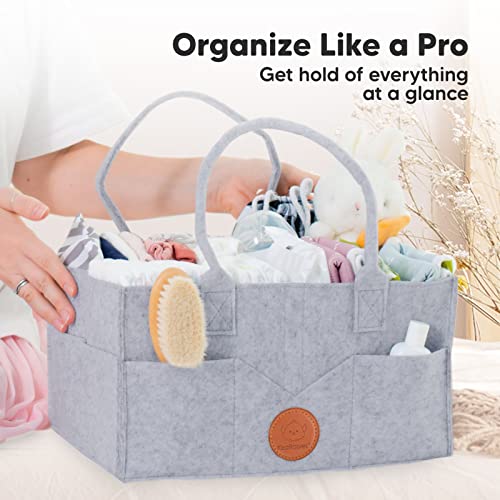 Keababies Diaper Caddy Organizer - Baby Organizer For Nursery, Car Storage Organizer, Baby Gift Basket, Changing Table Organizer, Portable Diaper Organizer Caddy For Girls, Boys (Classic Gray) #TOP3