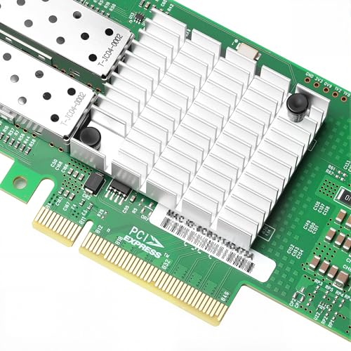 Image of Vogzone 10GbE NIC Card for Mellanox MCX312B-XCCT, PCIe 3.0 x8 10Gb Ethernet NIC with Mellanox ConnectX-3 Chipset, Dual SFP+ Network Card