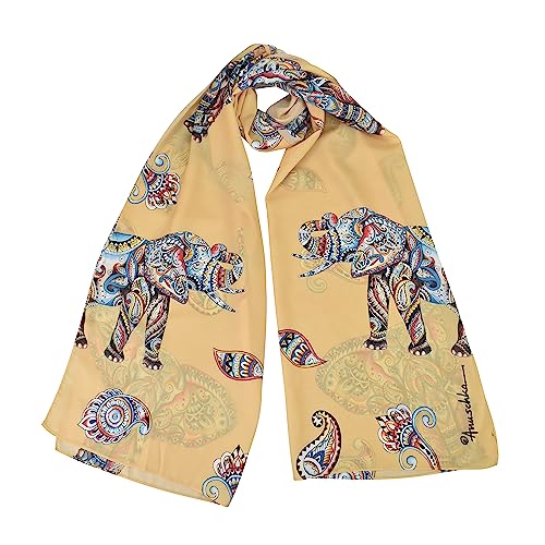 Anuschka Women's Original Printed Artwork Chiffon Scarf - Elephant Mandala