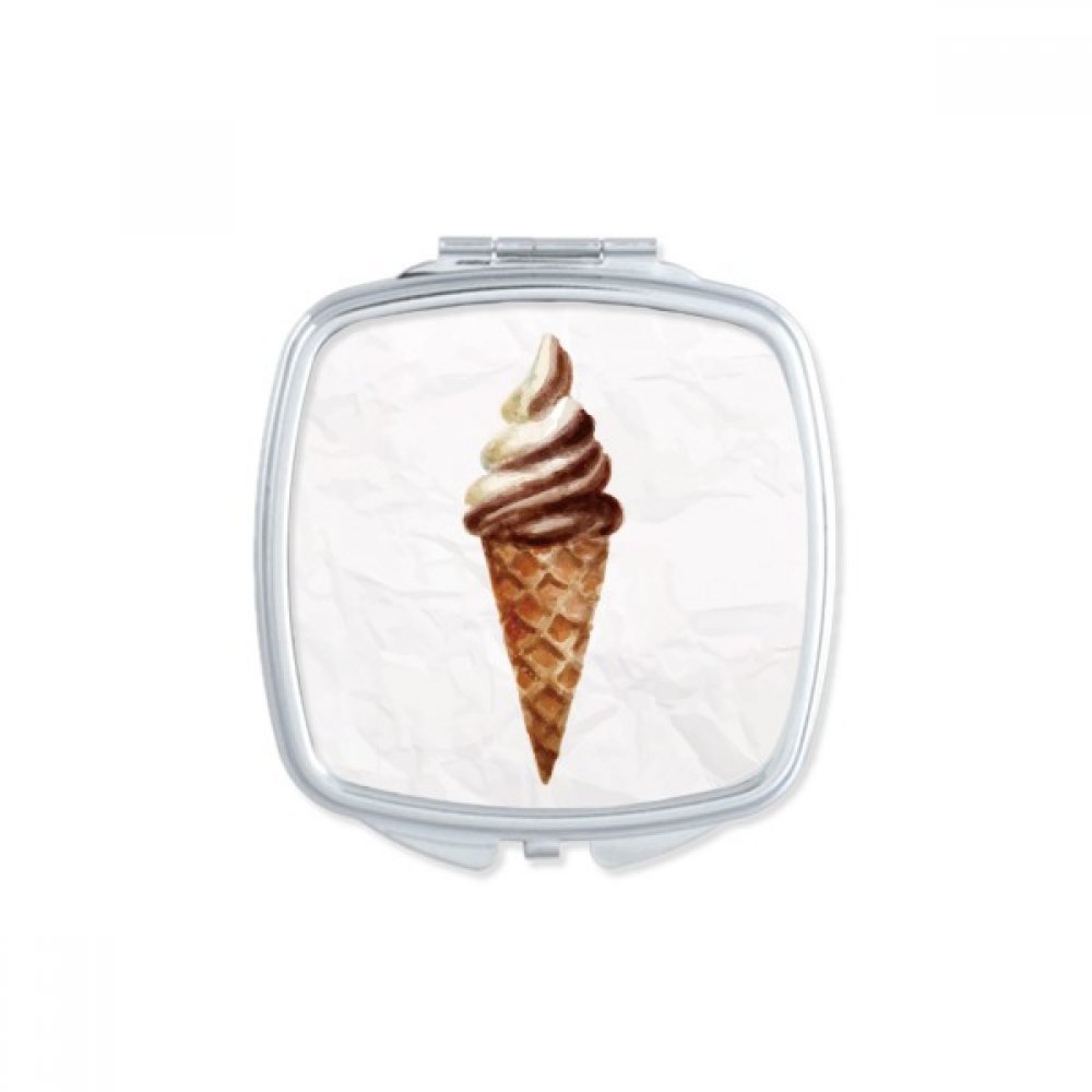 Miroir portable crème glacée chocolat contre les retouches ratées en déplacement